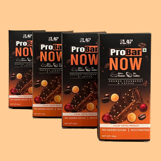 Orange Cranberry Coffee Protein Bar with "25% protein"